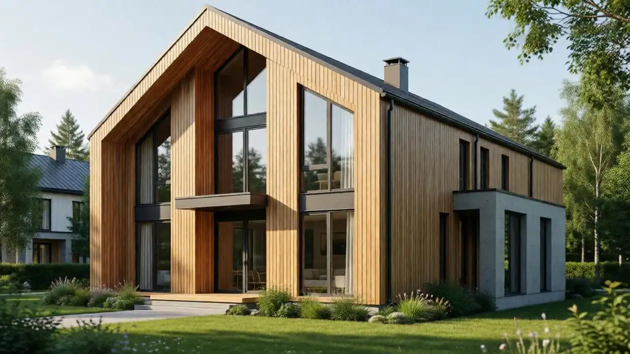 نمای ساختمان با چوب ترموود