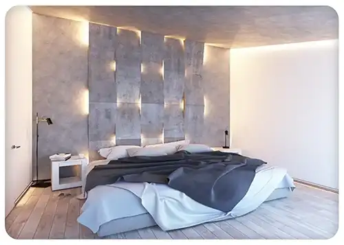 دیوار پشت تخت با نور مخفی (1)